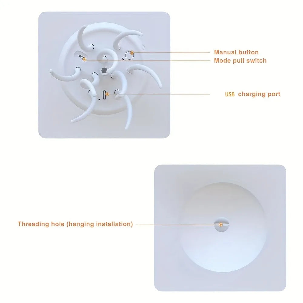 Luminária Água-Viva LED RGB com Efeito Flutuante e Comando por Voz